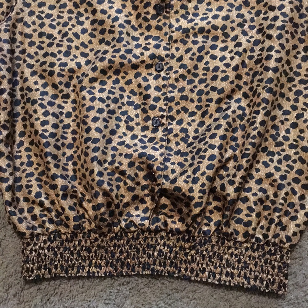 Westbound Ladies Leopard Print Button Blouse Sz L - image 2